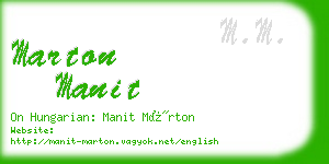 marton manit business card